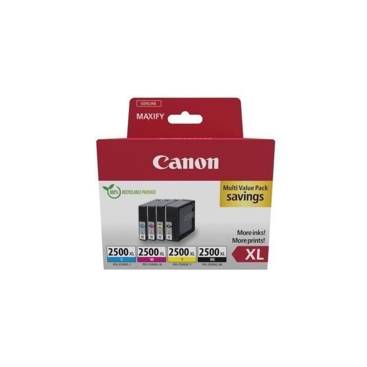 Multipack cartouches d'encre - CANON - PGI-2500XL Noir/Cyan/Magenta/Ja