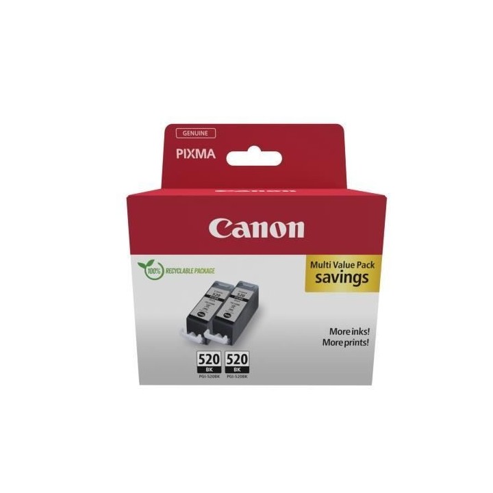 Pack de 2 cartouches d'encre noir - CANON - PGI-520