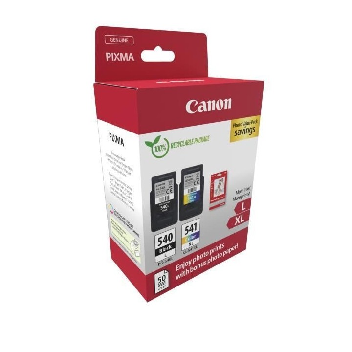 Pack de 2 cartouches d'encre + pack papiers photo - CANON - PG-540L No