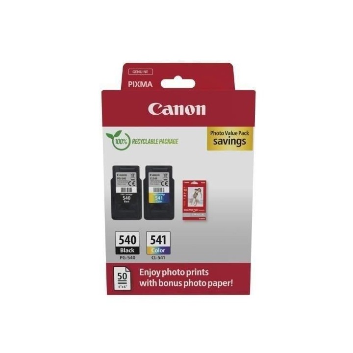 Pack de 2 cartouches d'encre + pack papiers photo - CANON - PG-540 Noi