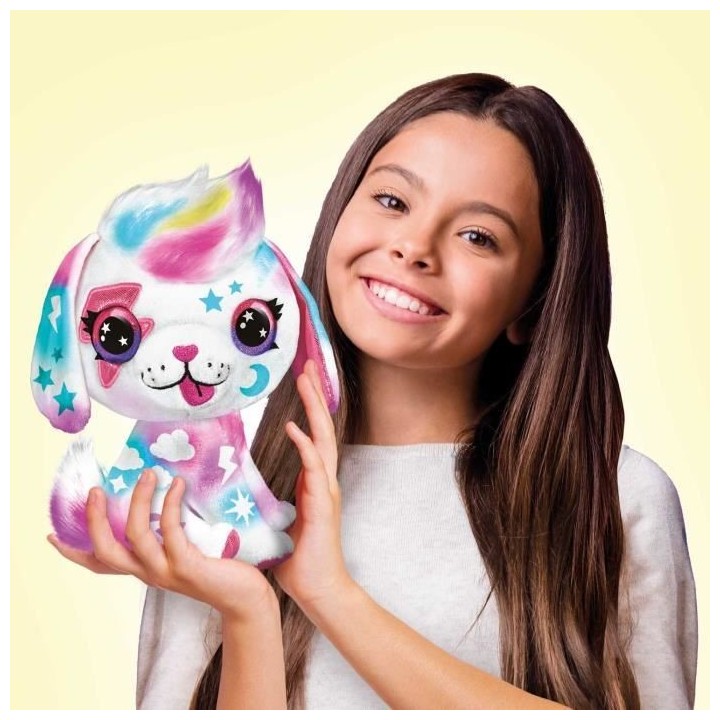 Peluche Airbrush Chiot a personnaliser - Peluche spray art avec feutre