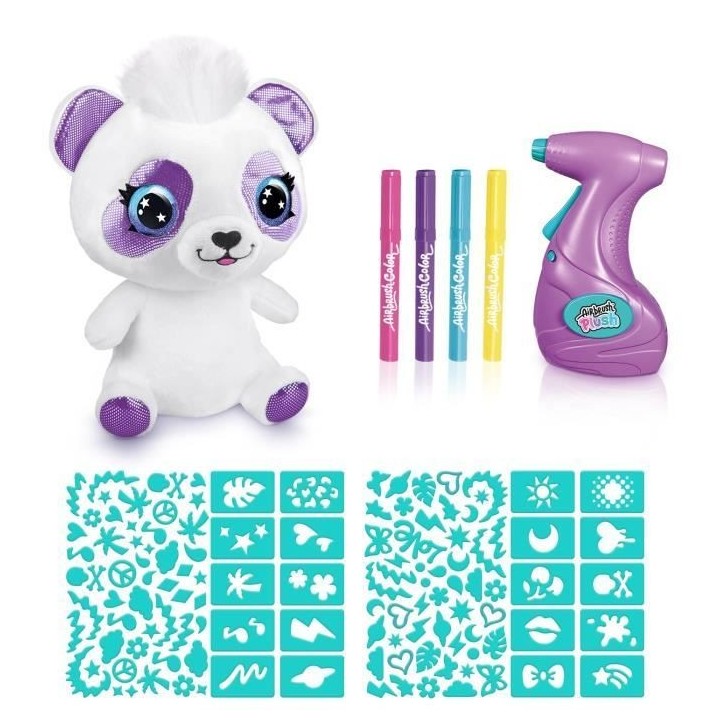 Peluche Airbrush Panda a personnaliser - Peluche spray art avec feutre