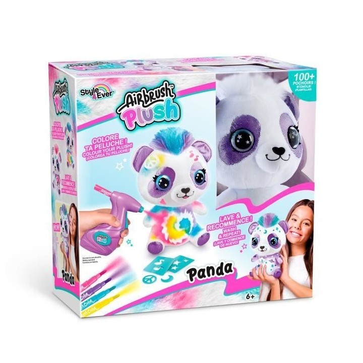 Peluche Airbrush Panda a personnaliser - Peluche spray art avec feutre