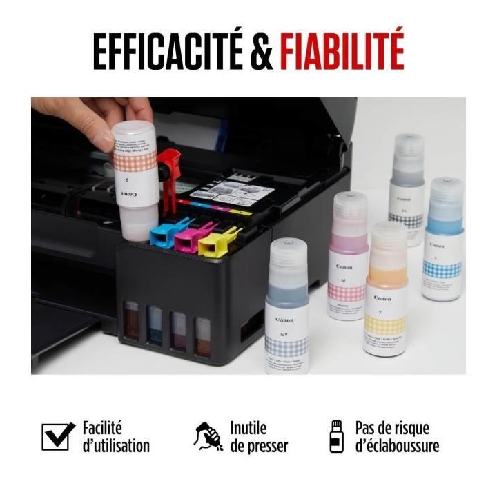 Bouteille d'encre - CANON - GI-53Y - Jaune - Compatibilité PIXMA G650