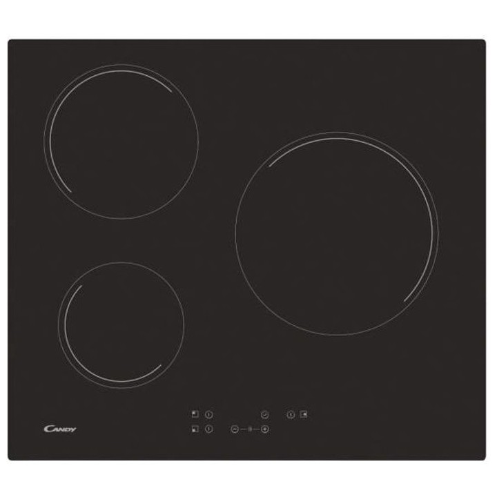 Plaque de cuisson vitrocéramique CANDY CH63CT - 3 foyers - Noir