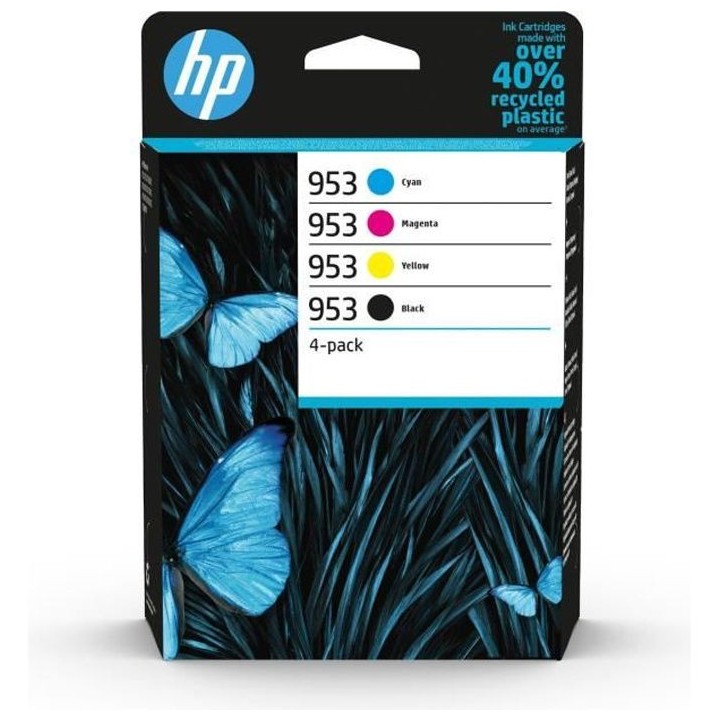 HP 953 Pack de 4 cartouches d'encre noire, cyan, jaune et magenta auth