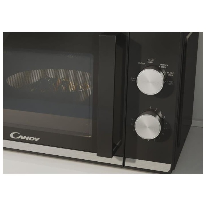 Micro-ondes pose libre CANDY CMW20TNMB - Noir - 20L - 700W - plateau 2