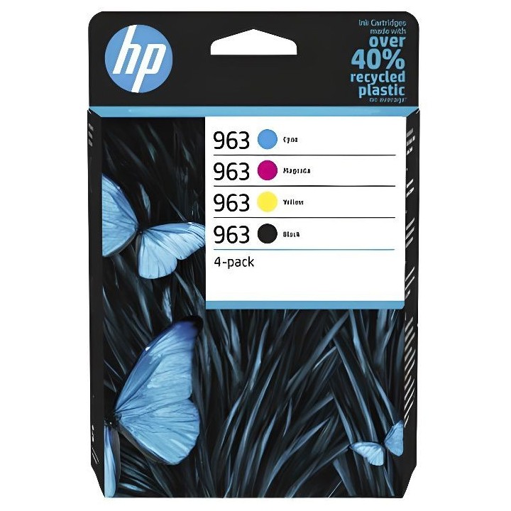 HP 963 Pack de 4 cartouches d'encre noire, cyan, jaune et magenta auth