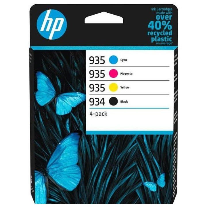 HP 934/935 Pack de 4 cartouches d'encre noire, cyan, jaune et magenta