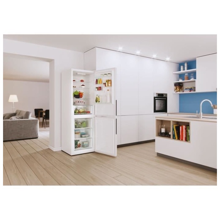 Réfrigérateur Combiné - CANDY - CCE3T618EW - Classe E - 341 L - 185