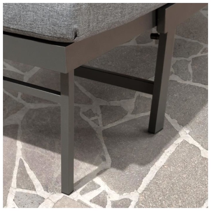 Banquette de jardin multifonction en aluminium avec coussins - 2 perso
