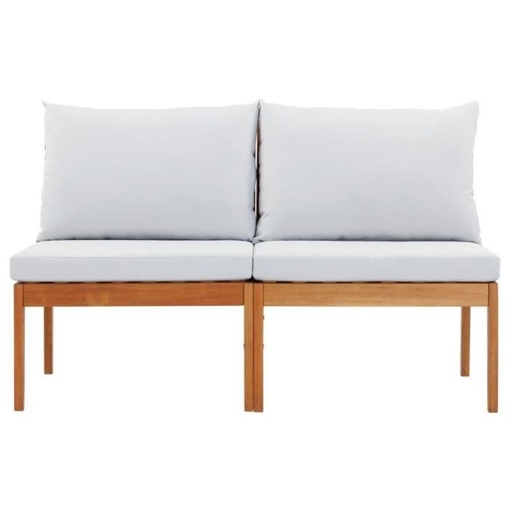 Banquette de jardin ALMA en bois d'acacia FSC avec coussins - 2 person