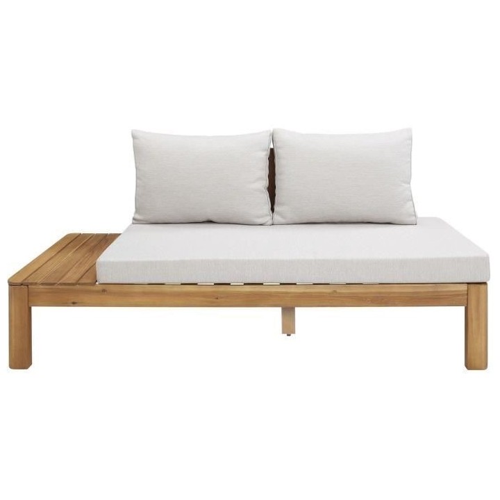 Banquette de jardin en bois d'acacia FSC - 2 personnes - Avec coussins