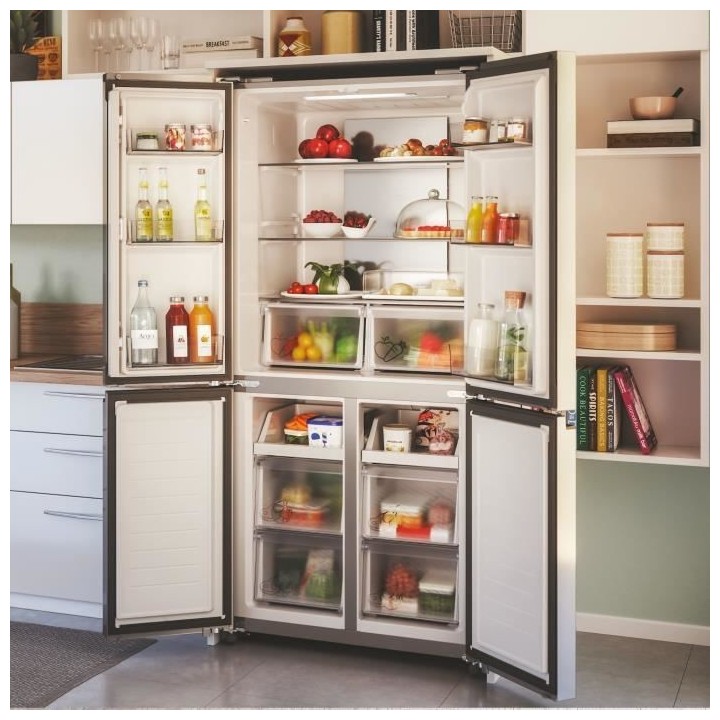 Réfrigérateur multi-portes CANDY CFQQ5T817EPS - 400L - No Frost - Cl