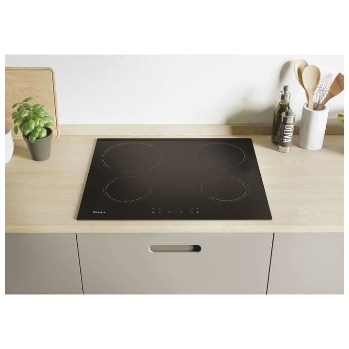 Plaque de cuisson vitrocéramique CANDY CH64CCB - 4 foyers - L 56 x P