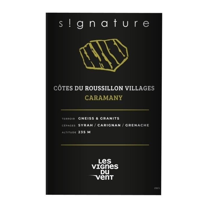 Signature Caramany Vignes du Vent 2022 Côtes du Roussillon Villages -