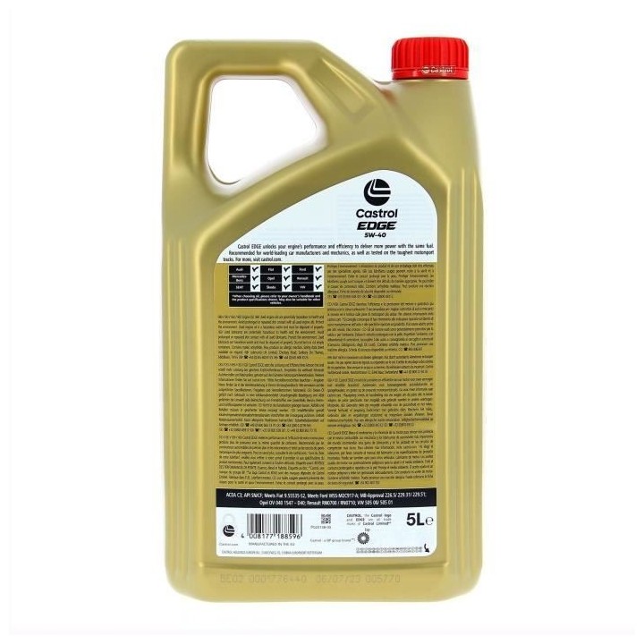 Huile moteur - CASTROL - EDGE 5W-40 - 5L
