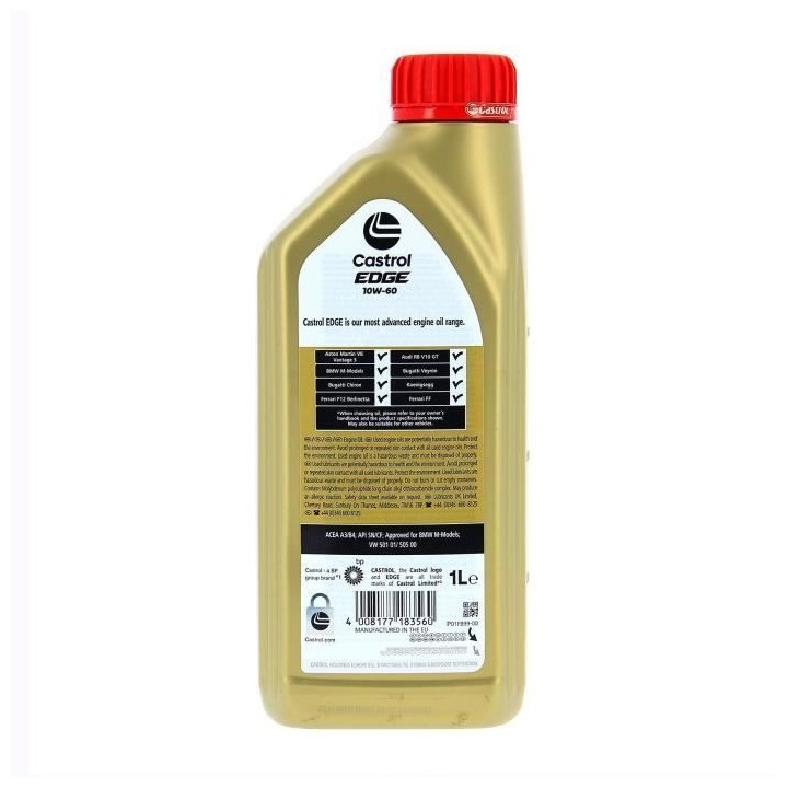 Huile moteur - CASTROL - EDGE 10W-60 - 1L