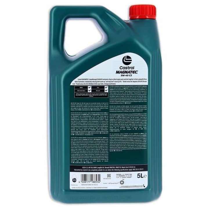 Huile moteur - CASTROL - Magnatec 5W-40 C3 - 5L