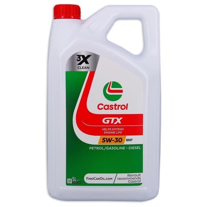 Huile moteur - CASTROL - GTX 5W-30 RN17 - 5L