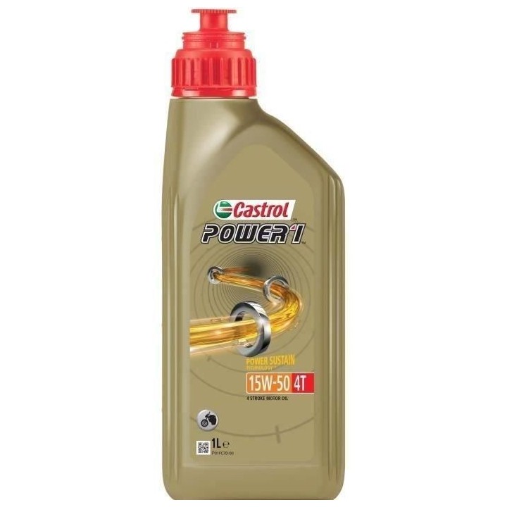 Huile moteur - CASTROL - Power1 4T 15W-50 - 1L