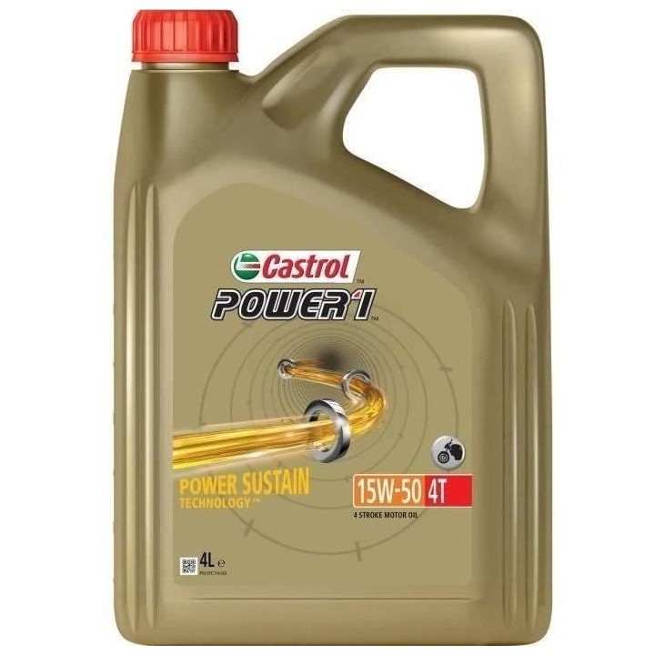 Huile moteur - CASTROL - Power1 4T 15W-50 - 4L