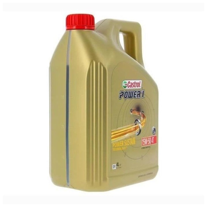 Huile moteur - CASTROL - Power1 4T 15W-50 - 4L