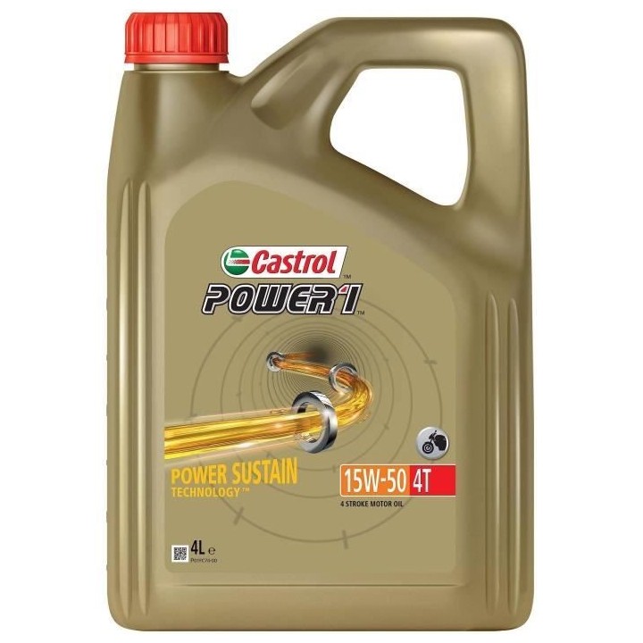 Huile moteur - CASTROL - Power1 4T 15W-50 - 4L
