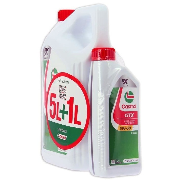 Huile Moteur - CASTROL GTX - 5W-30 C4 - 5L+1L - 057036