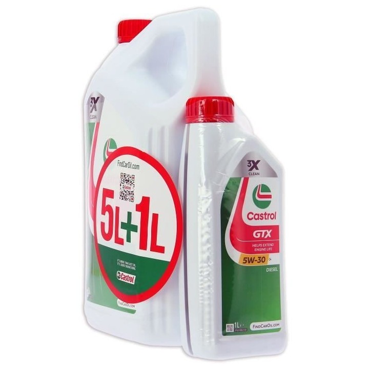 Huile Moteur - CASTROL GTX - 5W-30 C4 - 5L+1L - 057036