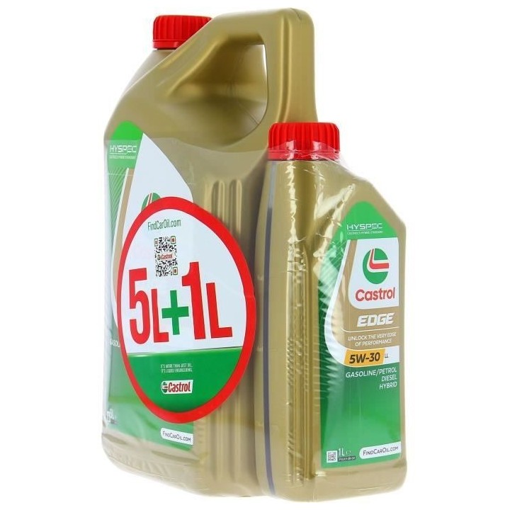 Huile Moteur - CASTROL EDGE - 5W-30 LL - 5L+1L - 057356