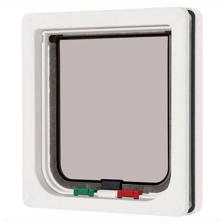 Cat Mate Chatiere blanche a verrouillage a 4 voies 19,2 x 20 cm