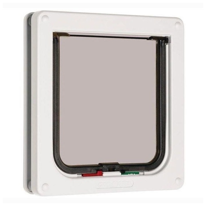 Cat Mate Chatiere blanche a verrouillage a 4 voies 19,2 x 20 cm