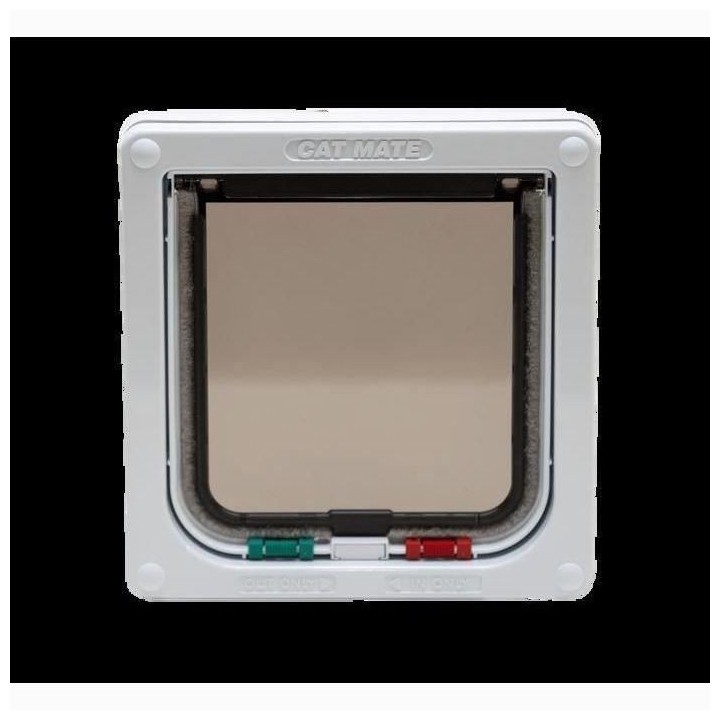 Cat Mate Chatiere blanche a verrouillage a 4 voies 19,2 x 20 cm