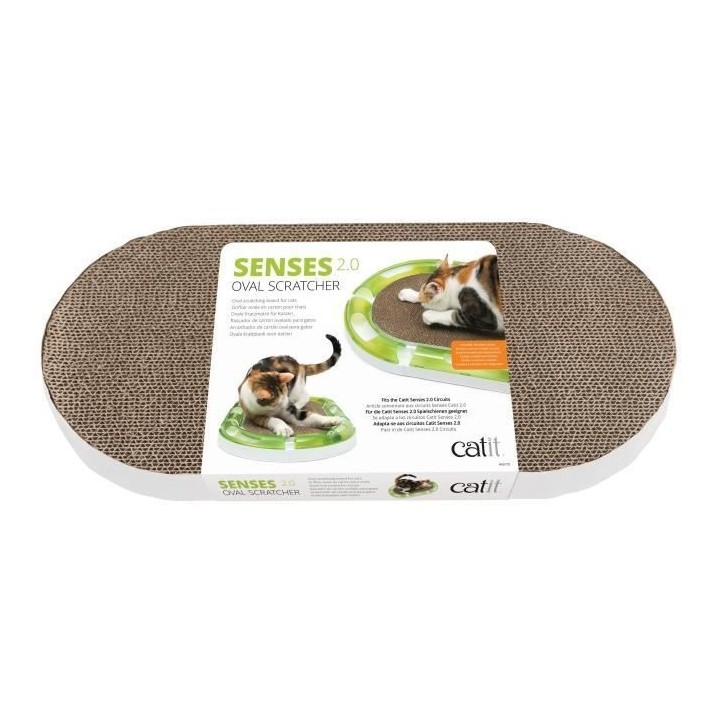 CAT IT Griffoir ovale Senses 2.0 - Pour chat 24,4cm x 48,8cm x 3,5cm