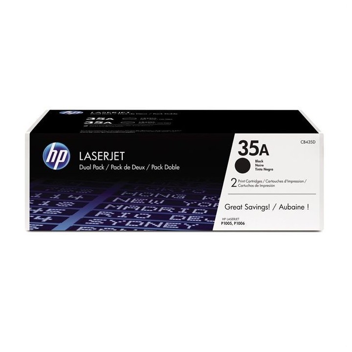 Pack 2 toners HP 35A noir authentique pour imprimantes LaserJet P1005/