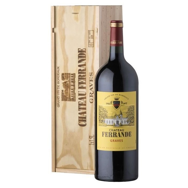 Magnum Coffret Cadeau Caisse Bois - Château Ferrande 2019 Graves - Vi