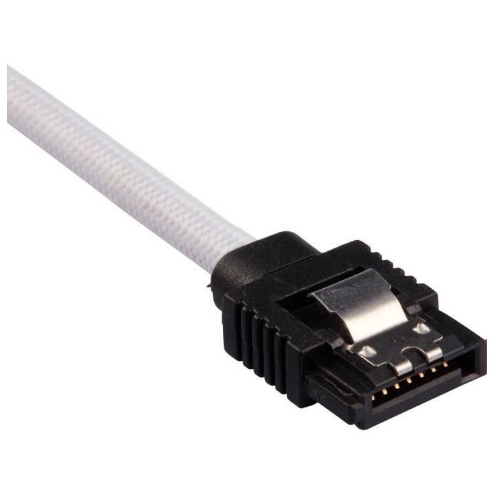 CORSAIR Câble gainé Premium SATA 6Gbps Blanc 60cm Droit - (CC-890025