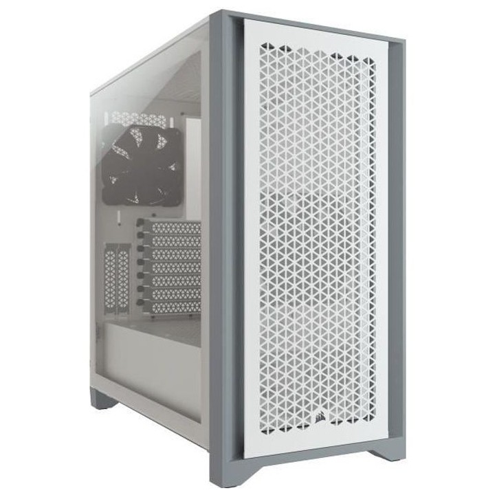 CORSAIR Boîtier PC 4000D Airflow - Moyen Tour - Verre trempé - Blanc
