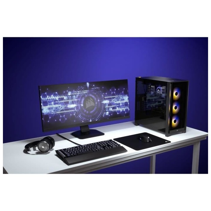 CORSAIR Boîtier PC iCUE 4000X RGB - Moyen Tour - Verre trempé - Noir