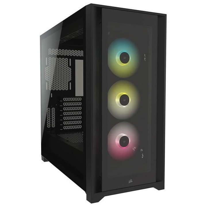 CORSAIR Boîtier PC iCUE 5000X RGB - Verre Trempé Moyen-Tour ATX - No