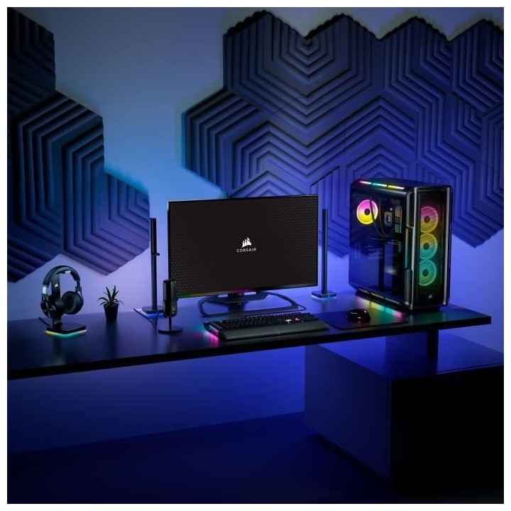 CORSAIR Boîtier PC iCUE 5000T RGB ATX moyen-tour - Noir (CC-9011230-W