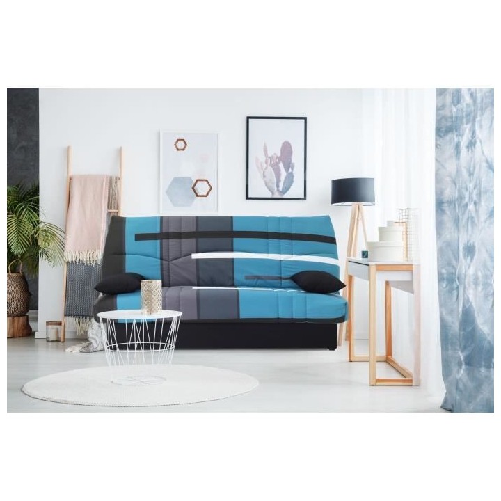 Clic clac 3 places DREAM - Tissu 100% Coton imprimé Piste Bleu - Couc