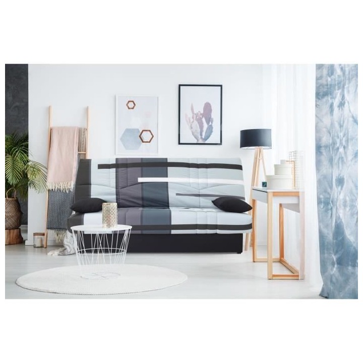 Clic clac 3 places DREAM - Tissu 100% Coton imprimé Piste Gris - Couc