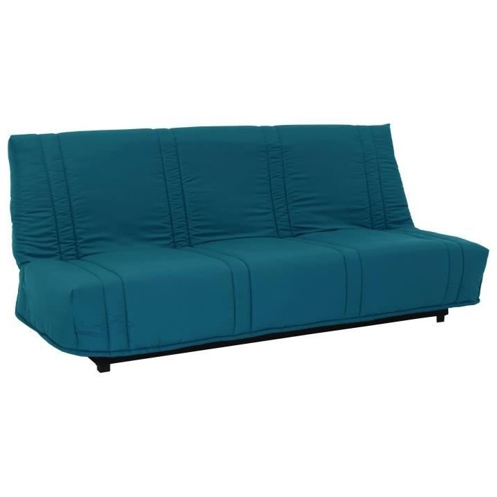 Banquette clic clac 3 places - Bleu canard - 100% coton - L 193 x P 92