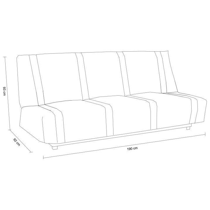 Banquette clic clac 3 places - Terracotta - 100% coton - L 193 x P 92