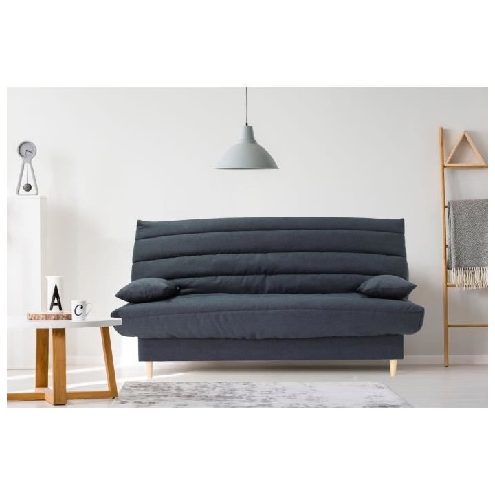 Clic clac 3 places LIV 20 - Tissu Soro gris - Couchage 125x190 cm - Av