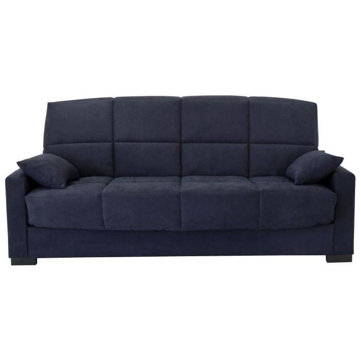 Canapé clic clac 3 places - Bleu - Matelas 14 cm - L223 x P96 x H 103