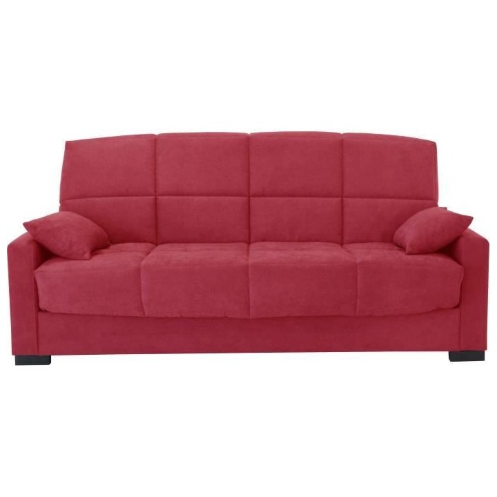 Clic clac 3 places MEGAN 14 - Tissu Soro rouge - Avec accoudoirs - Cou