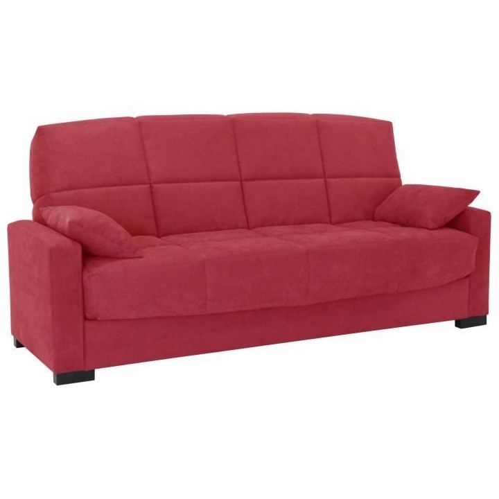 Clic clac 3 places MEGAN 14 - Tissu Soro rouge - Avec accoudoirs - Cou